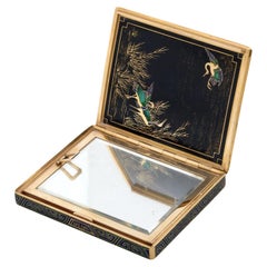 Van Cleef & Arpels 18k Gold And Enamel Compact