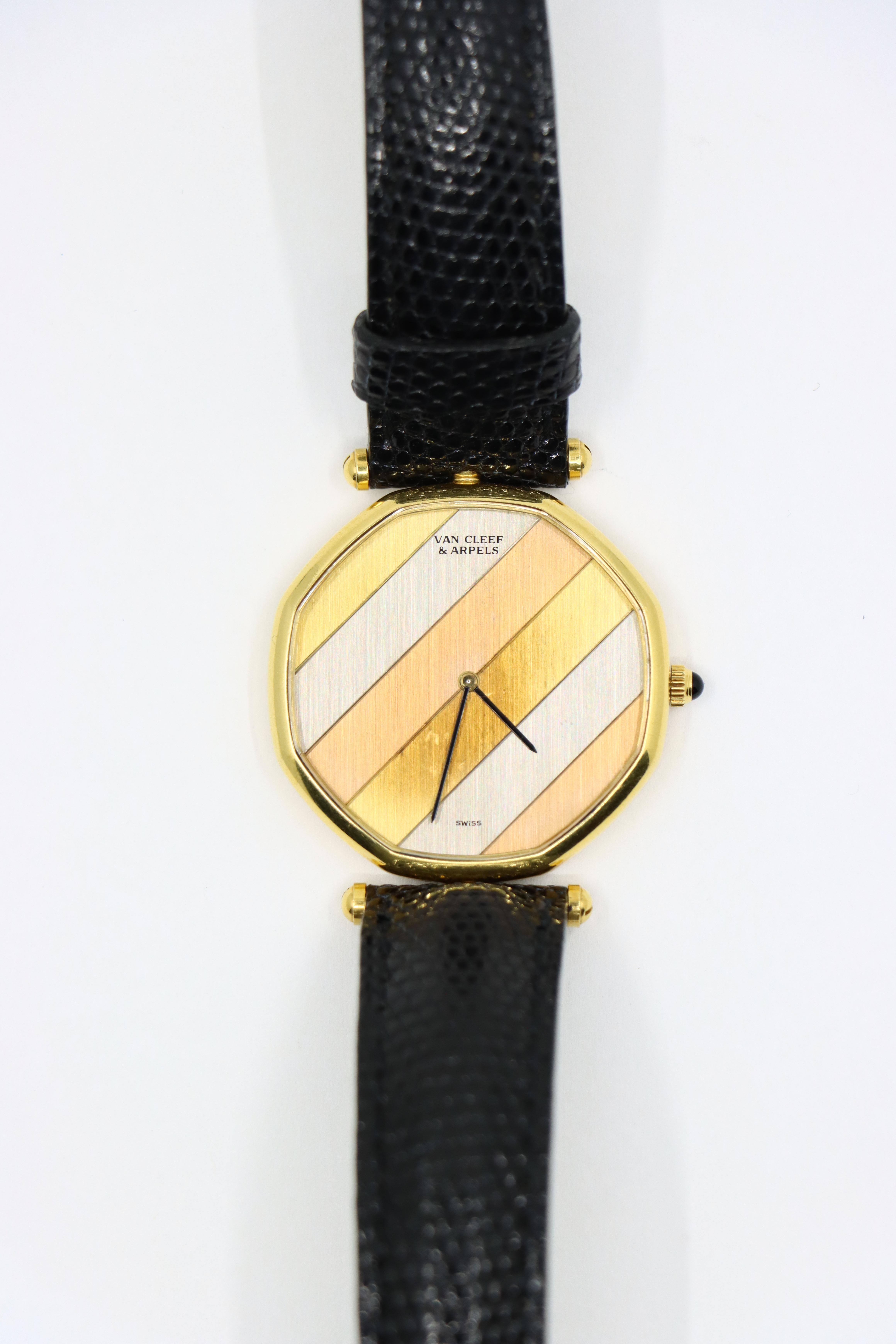 Van Cleef & Arpels 18K Gold Circa 1990 Automatic Wristwatch For Sale 6