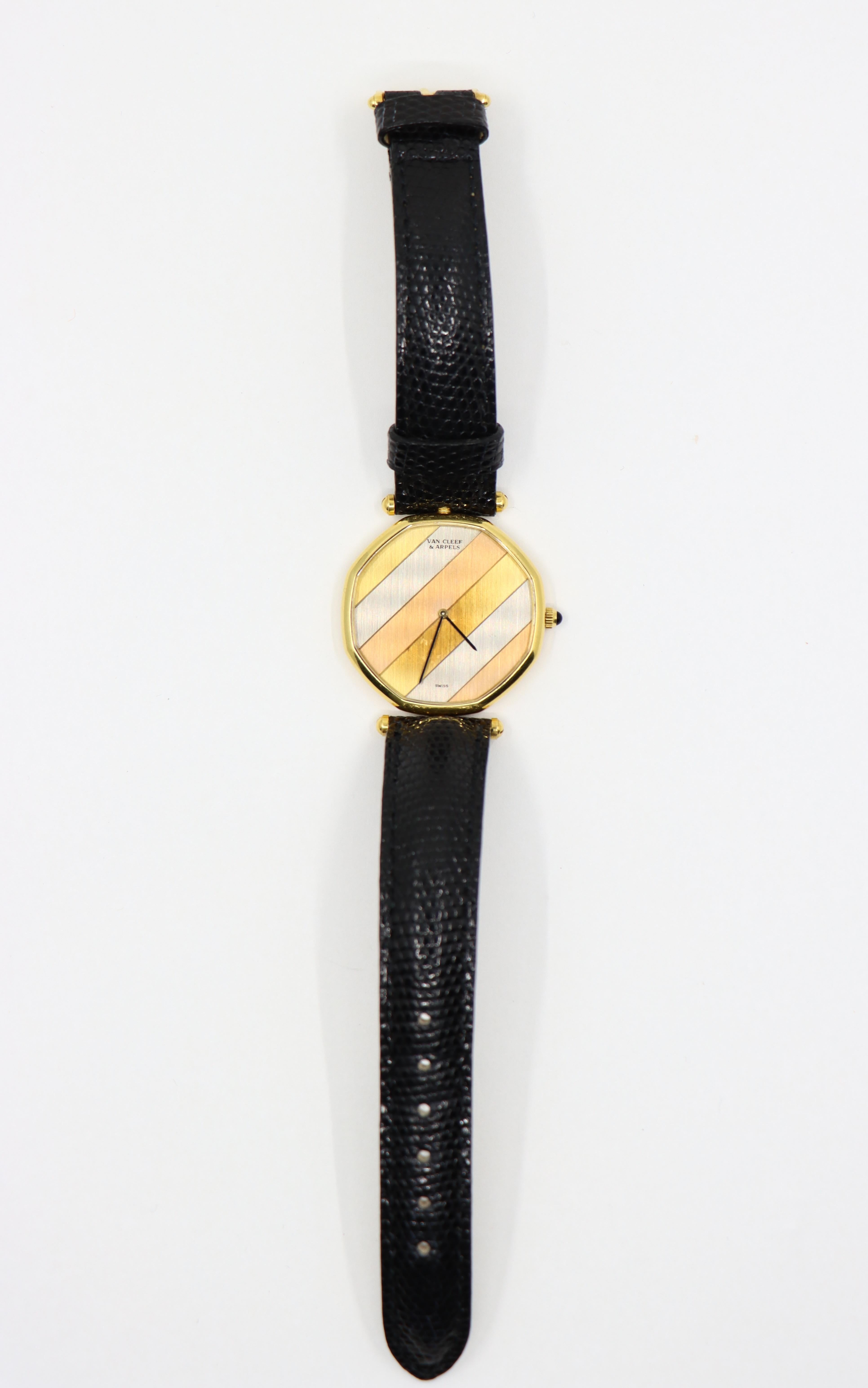 Van Cleef & Arpels 18K Gold Circa 1990 Automatic Wristwatch For Sale 7