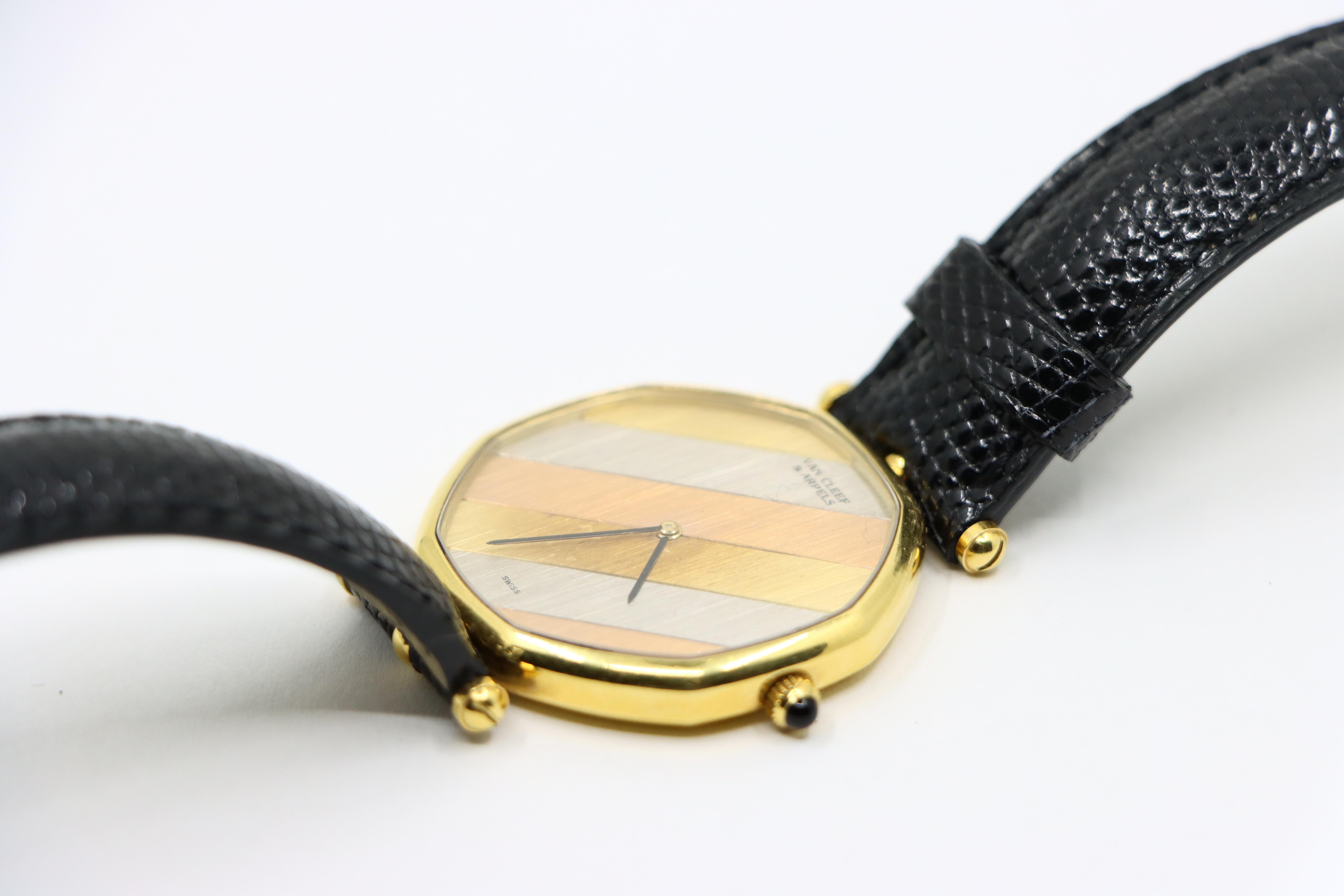 Van Cleef & Arpels 18K Gold Circa 1990 Automatic Wristwatch For Sale 8