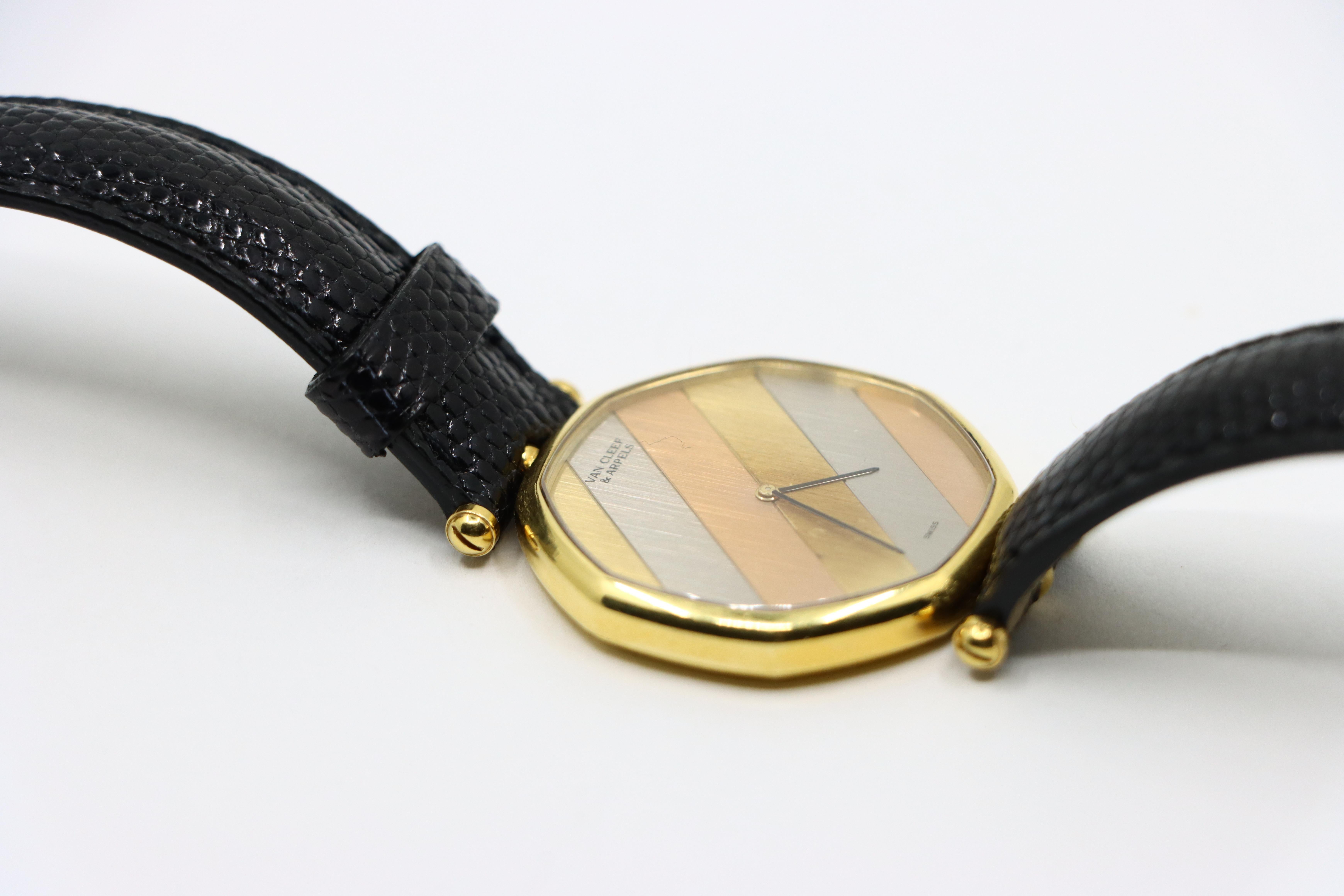 Van Cleef & Arpels 18K Gold Circa 1990 Automatic Wristwatch For Sale 10
