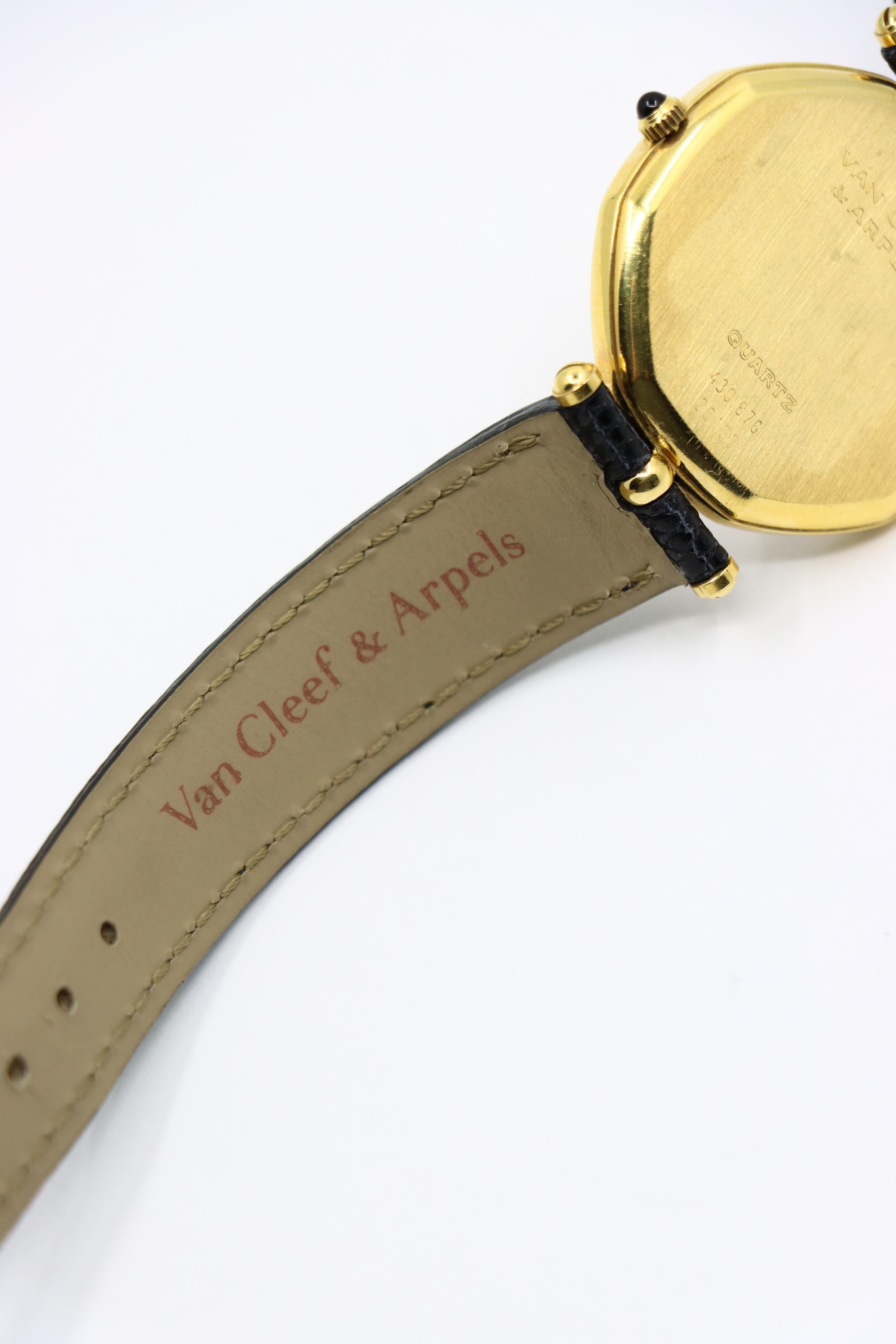 Van Cleef & Arpels 18K Gold Circa 1990 Automatic Wristwatch For Sale 12