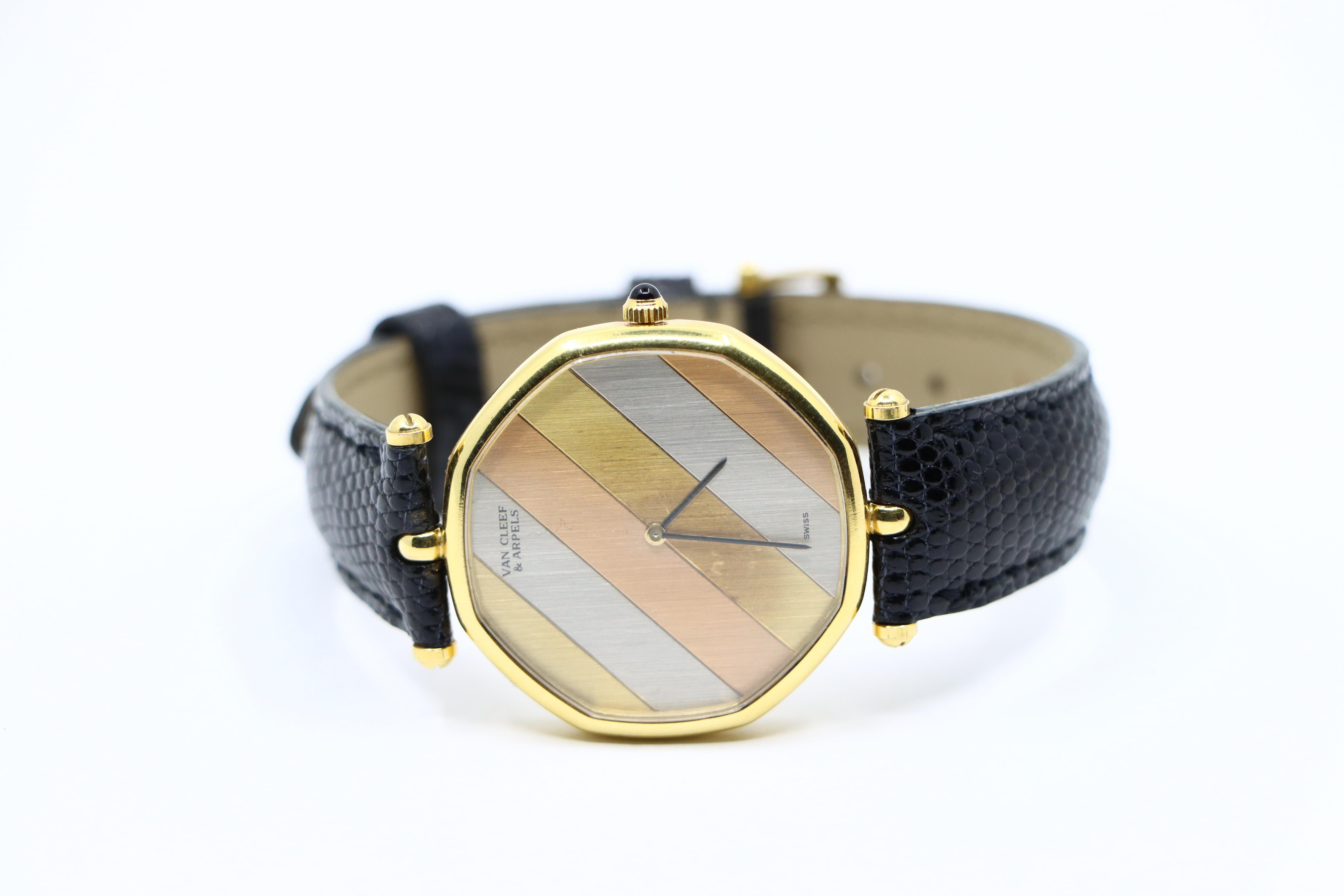 Van Cleef & Arpels 18K Gold Circa 1990 Automatic Wristwatch For Sale 1