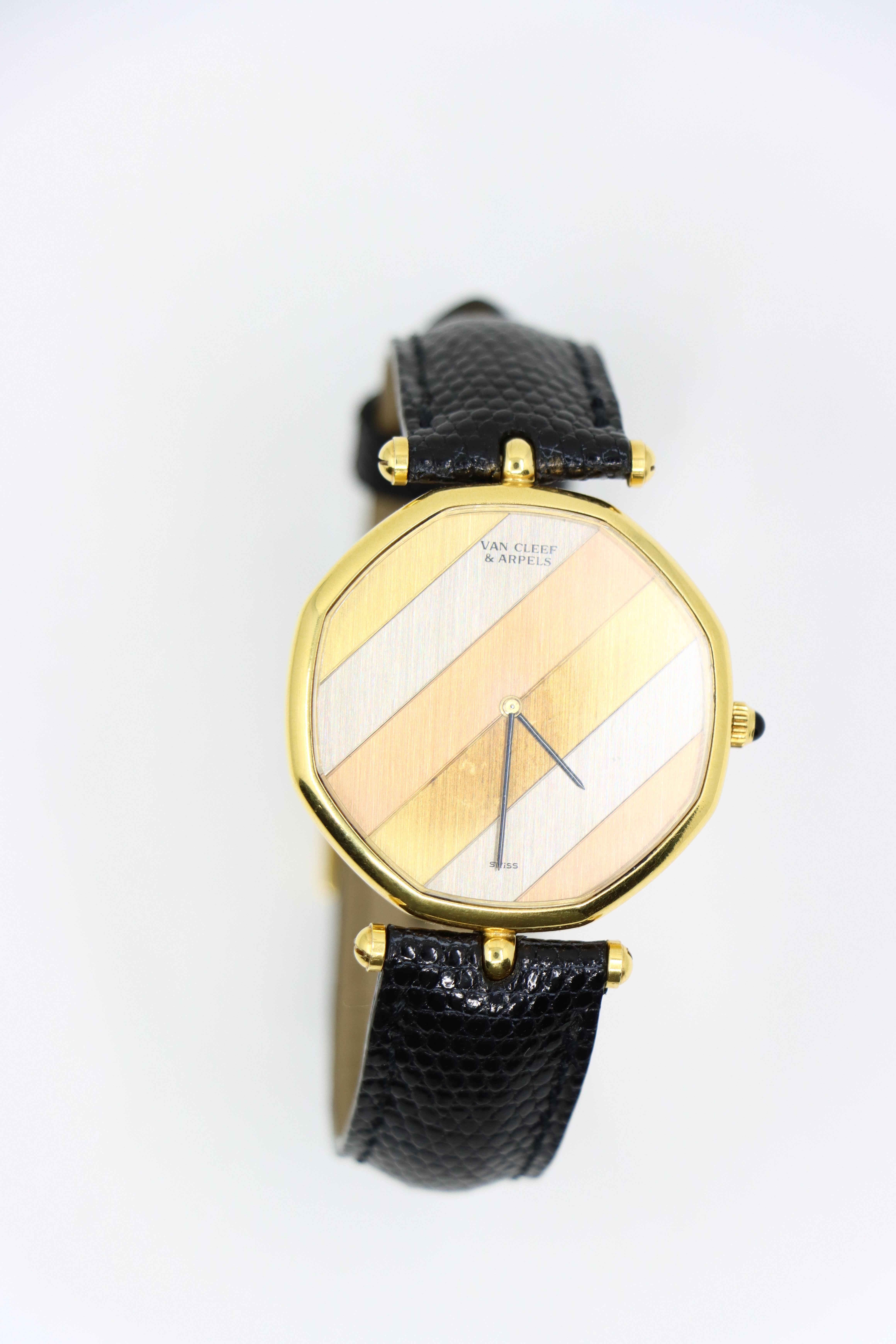 Van Cleef & Arpels 18K Gold Circa 1990 Automatic Wristwatch For Sale 2