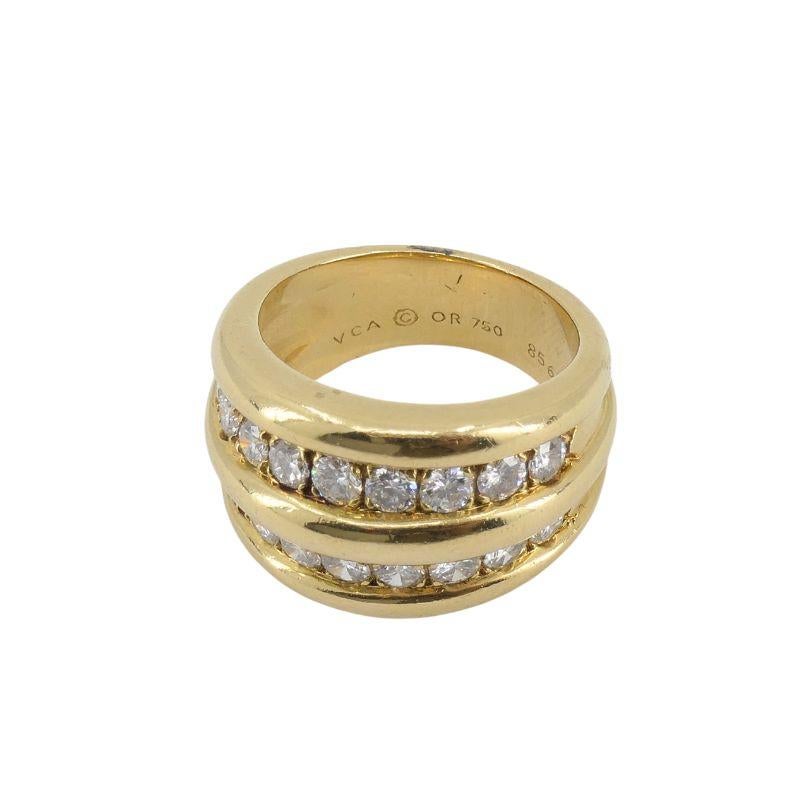 Van Cleef & Arpels Anello a fascia con diamanti in oro 18 ct. 6,25 in vendita 2