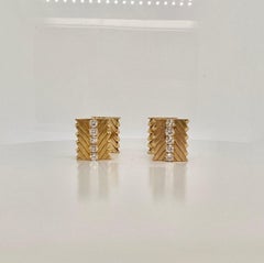 Van Cleef & Arpels 18K Gold Diamond Cufflinks