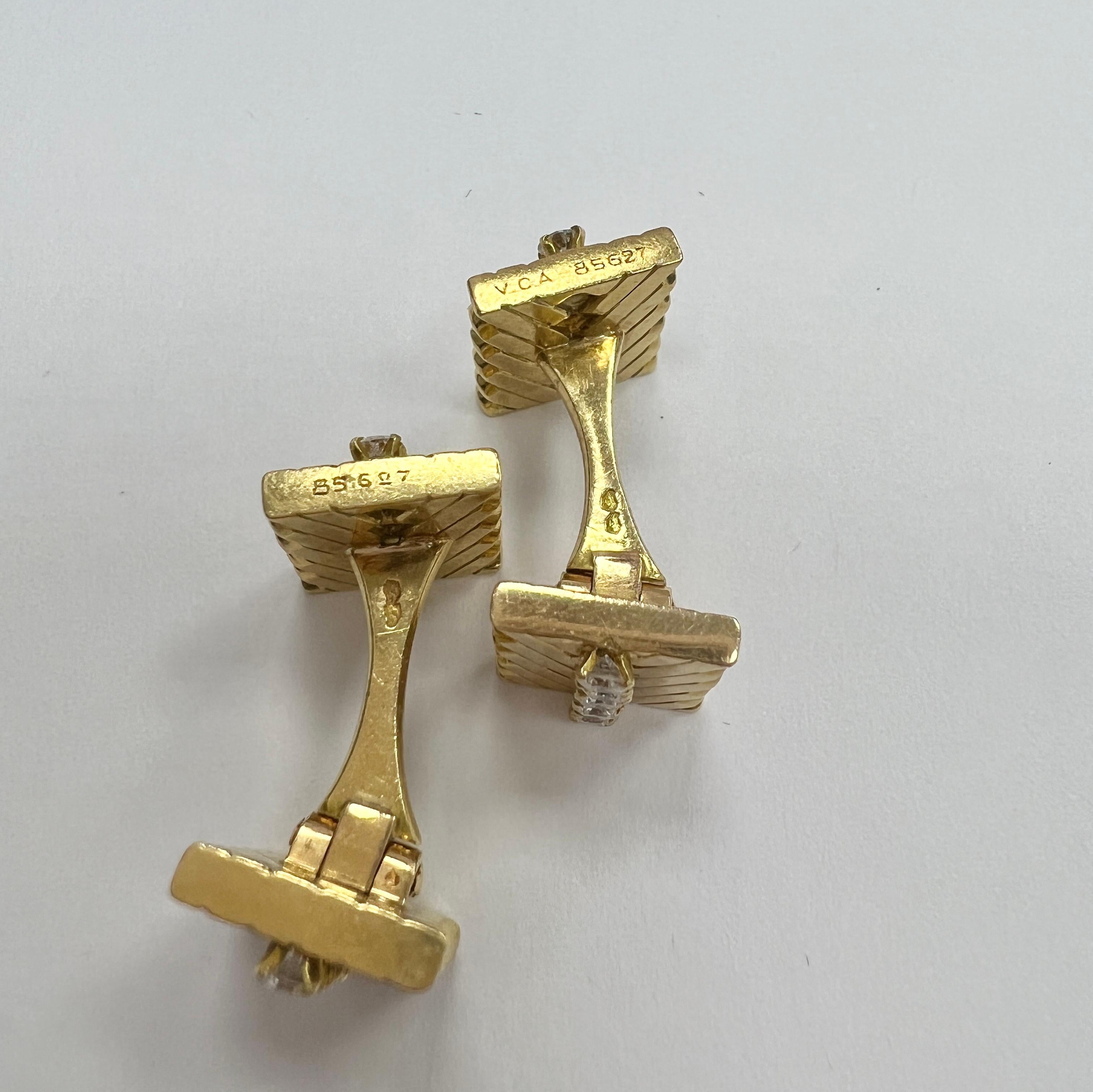De los hombres Gemelos de diamantes Van Cleef & Arpels de oro de 18 quilates en venta