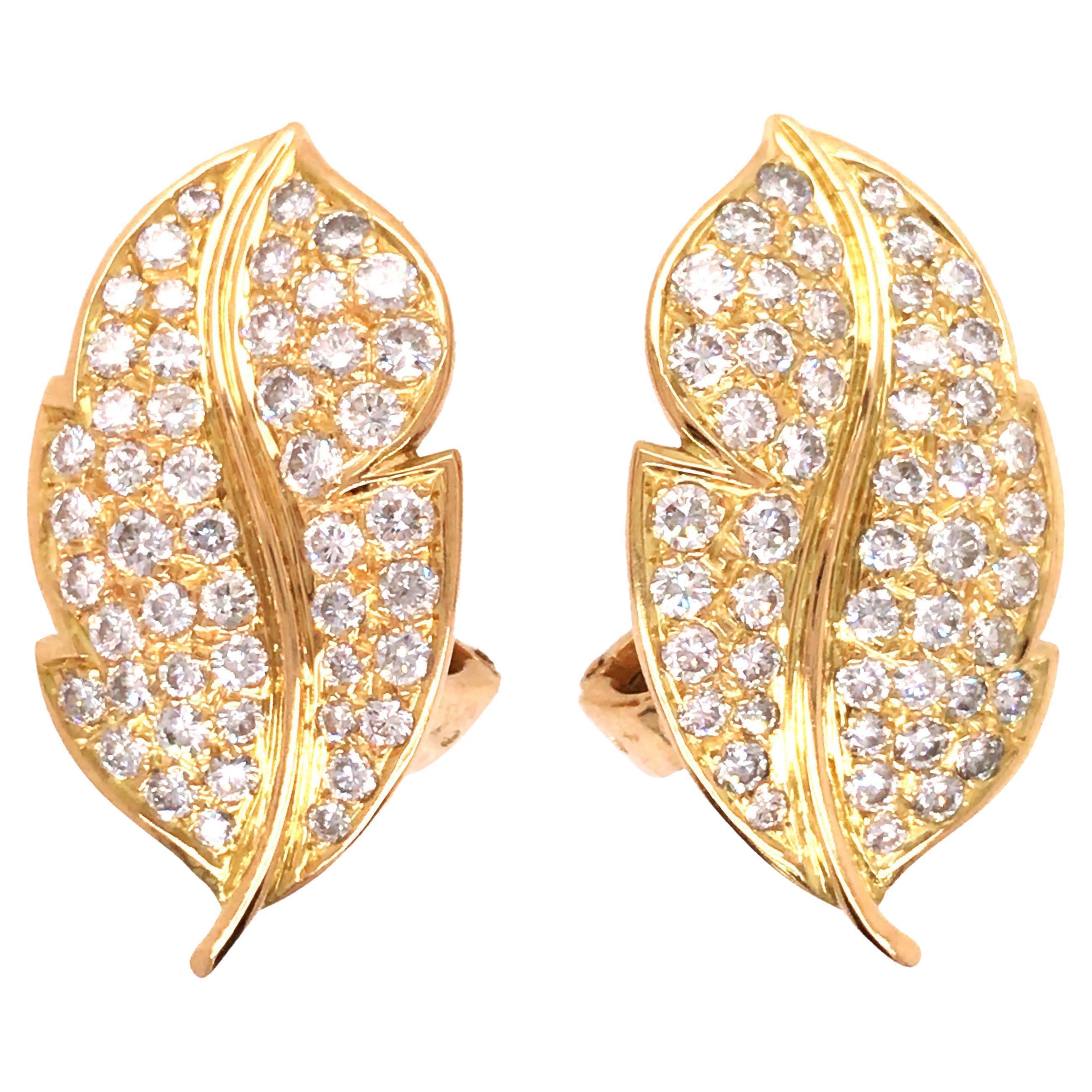 Van Cleef & Arpels, 18K Gold Diamond Earrings For Sale