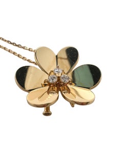 Van Cleef & Arpels 18K Gold Diamond Frivole Pendant Necklace and Brooch