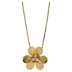 Van Cleef & Arpels 18K Gold Diamond Frivole Pendant Necklace and Brooch