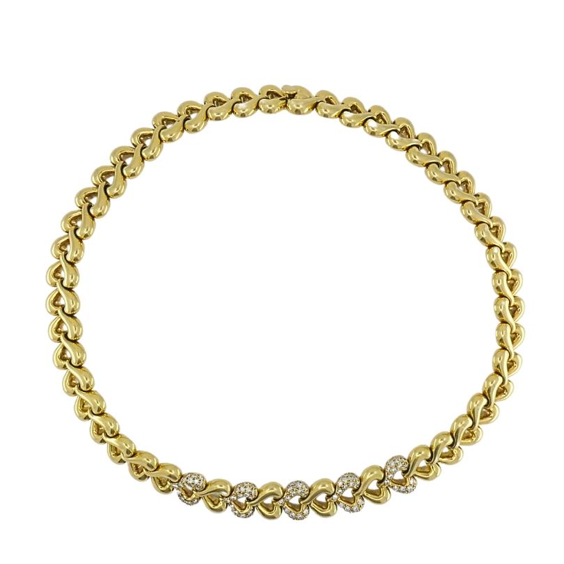 Taille ronde Van Cleef & Arpels, collier cœur en or 18 carats et diamants en vente