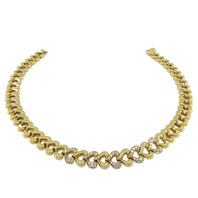Van Cleef & Arpels, collier cœur en or 18 carats et diamants en vente 1