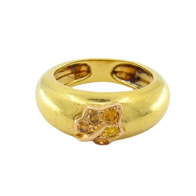 Anillo Van Cleef & Arpels Oro 18k Diamante Motivo Hoja Corte redondo