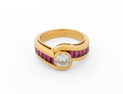 Van Cleef & Arpels 18K Gold Diamond Ruby Ring