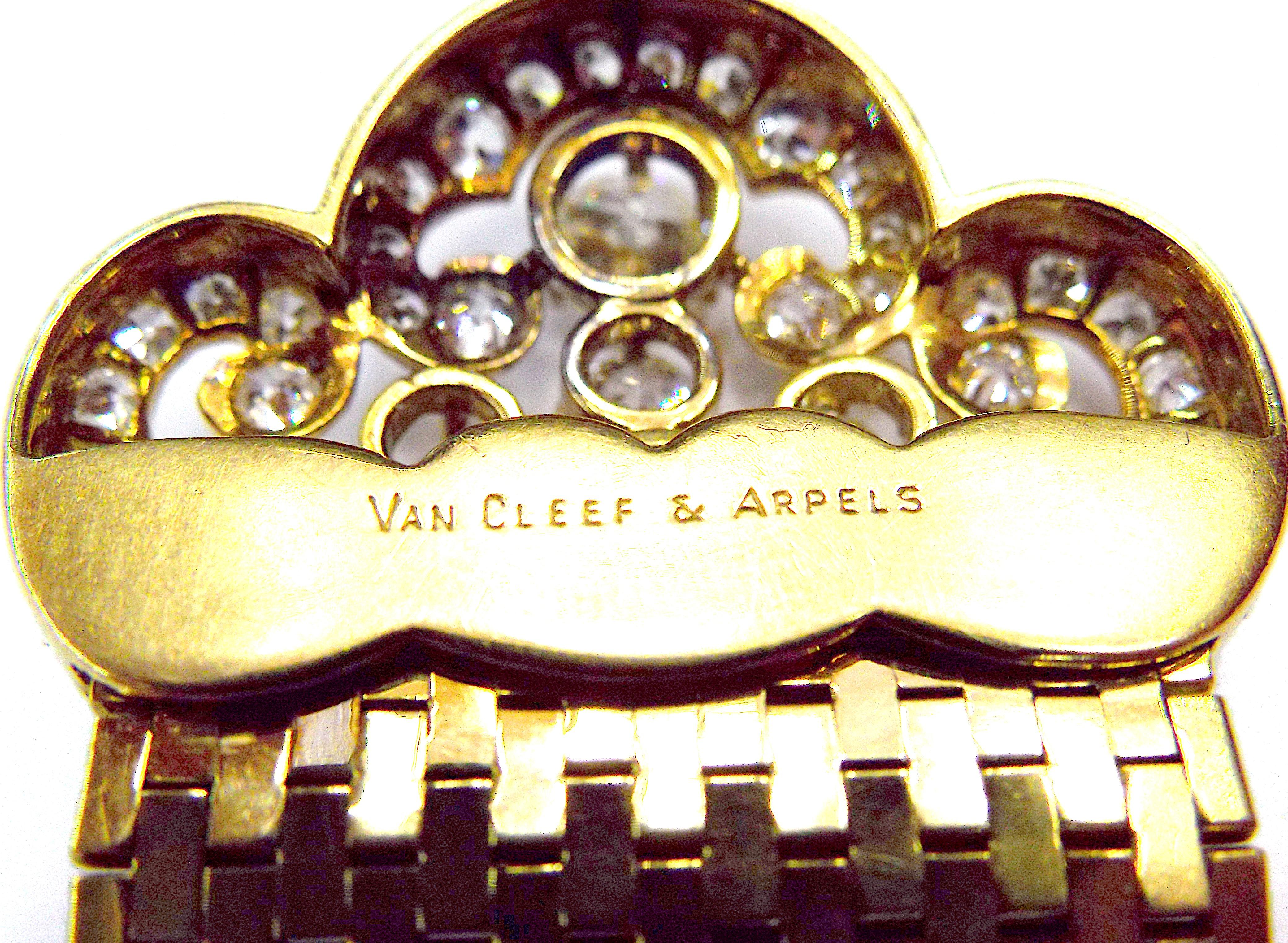 Women's Van Cleef & Arpels 18K Gold Diamond Sapphire Enamel Ludo Bracelet, French