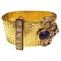 Van Cleef & Arpels: 18 Karat Gold Diamant-Saphir-Emaille-Armband, Französisch