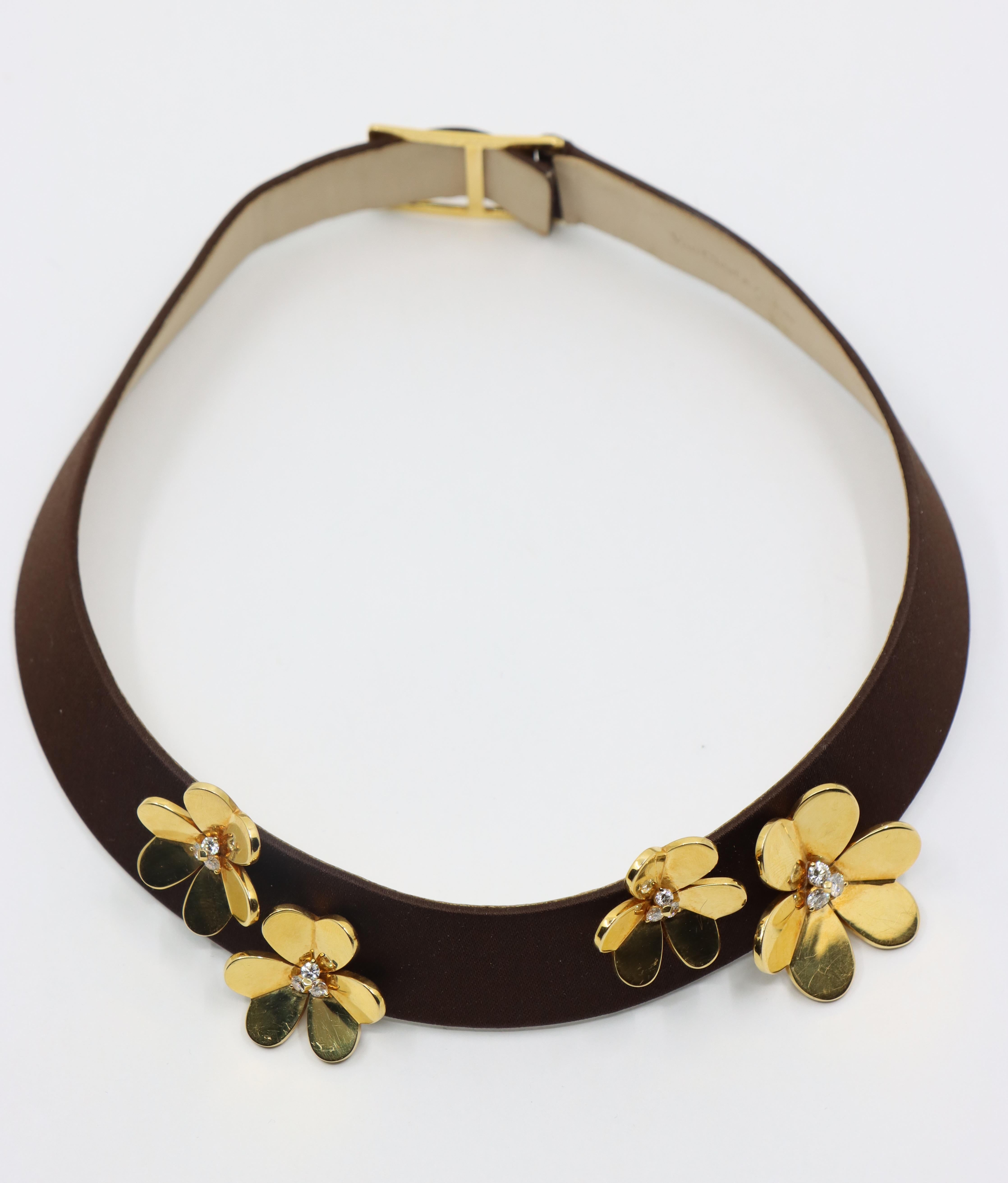Van Cleef & Arpels 18K Gold Diamonds Frivole Silk Choker 8