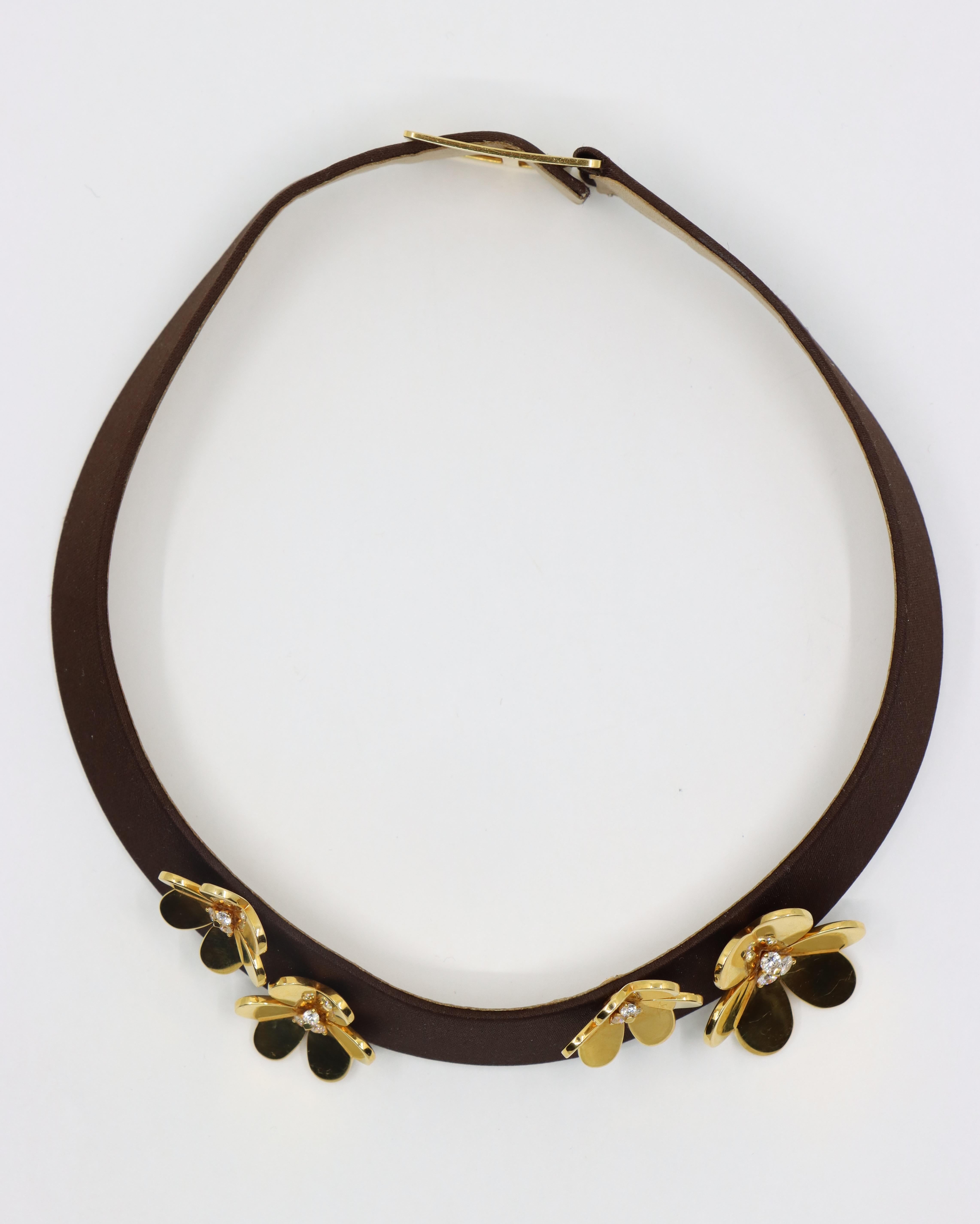 Van Cleef & Arpels 18K Gold Diamonds Frivole Silk Choker 10