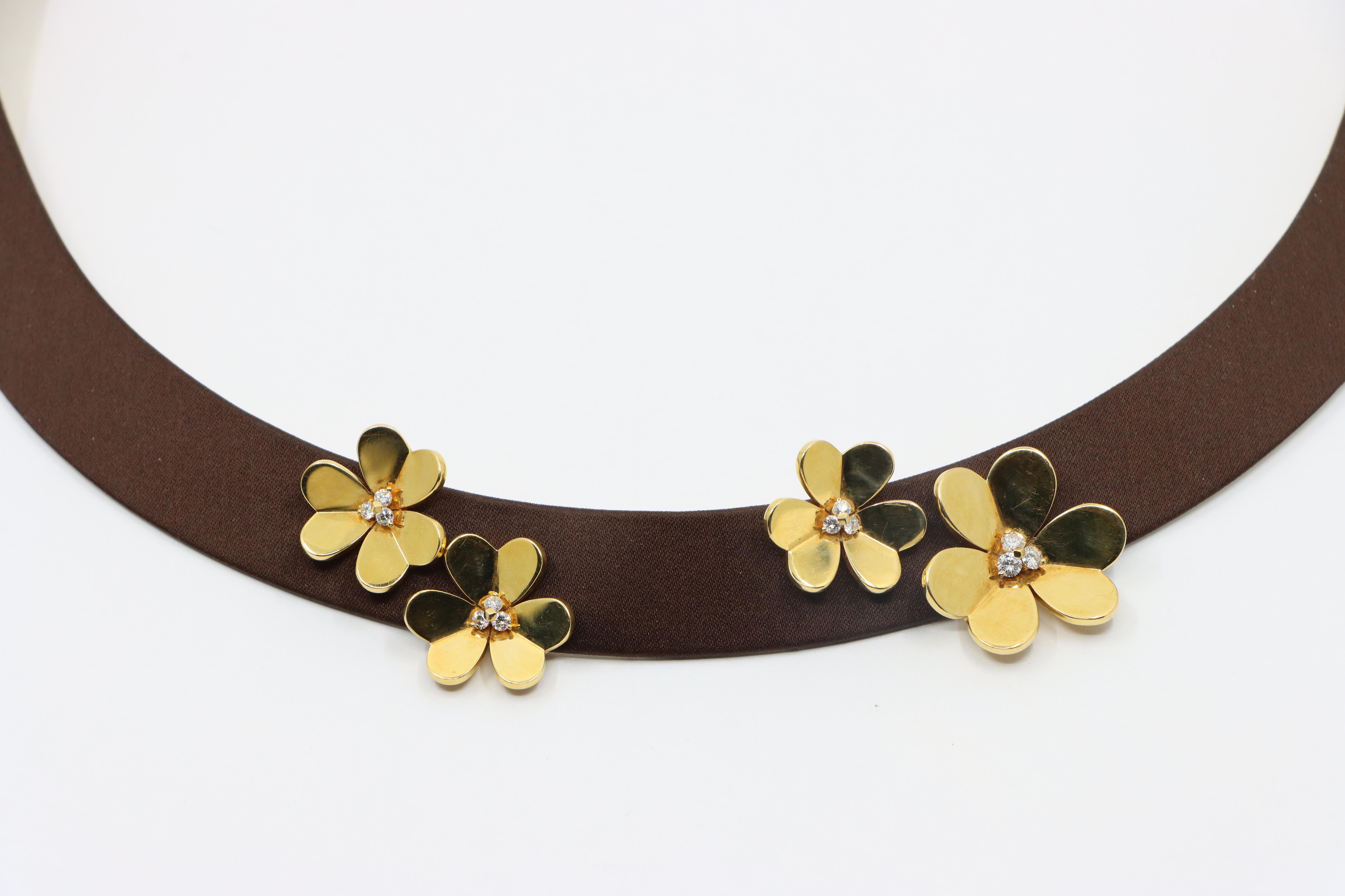Van Cleef & Arpels 18K Gold Diamonds Frivole Silk Choker 11