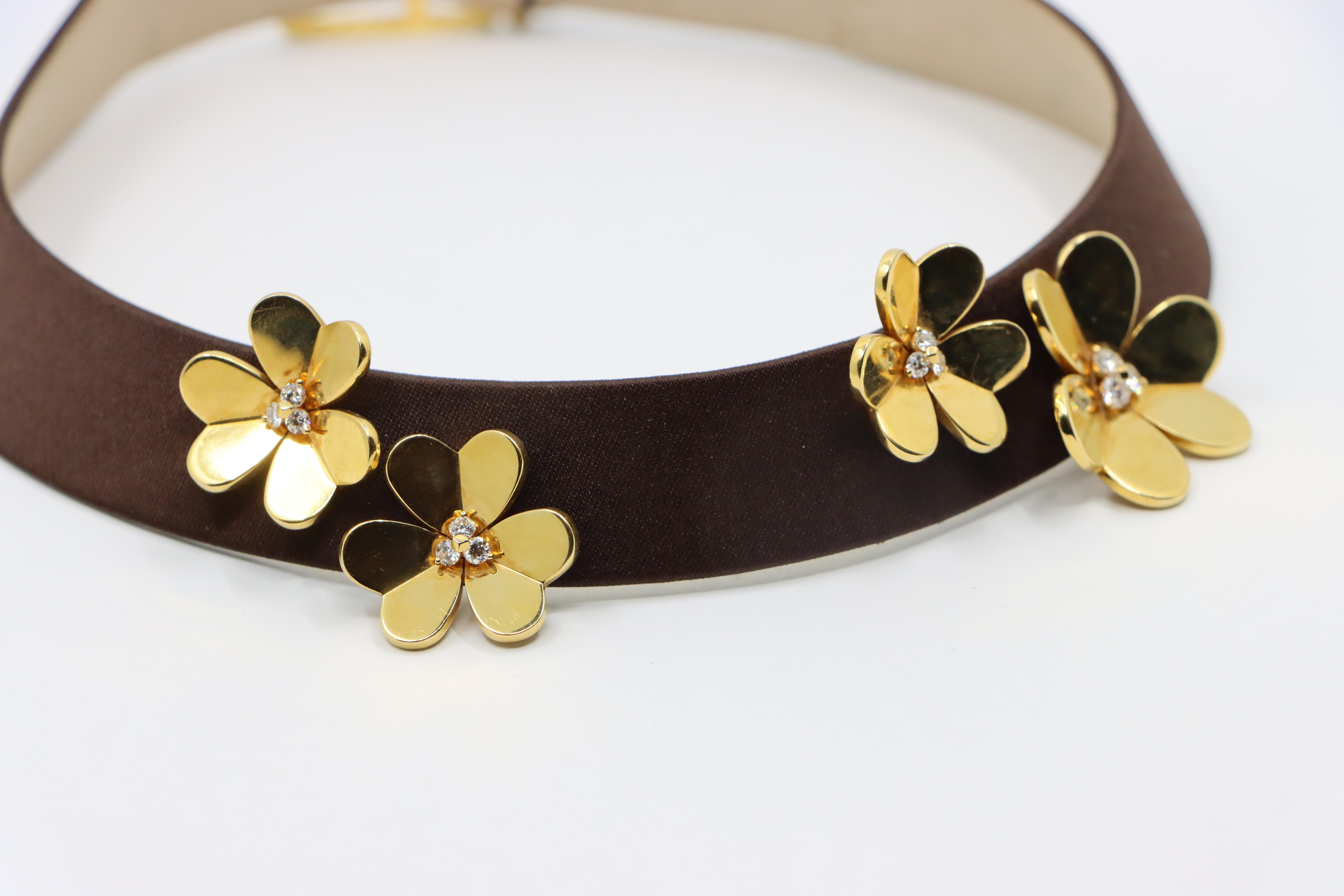 Van Cleef & Arpels 18K Gold Diamonds Frivole Silk Choker 1
