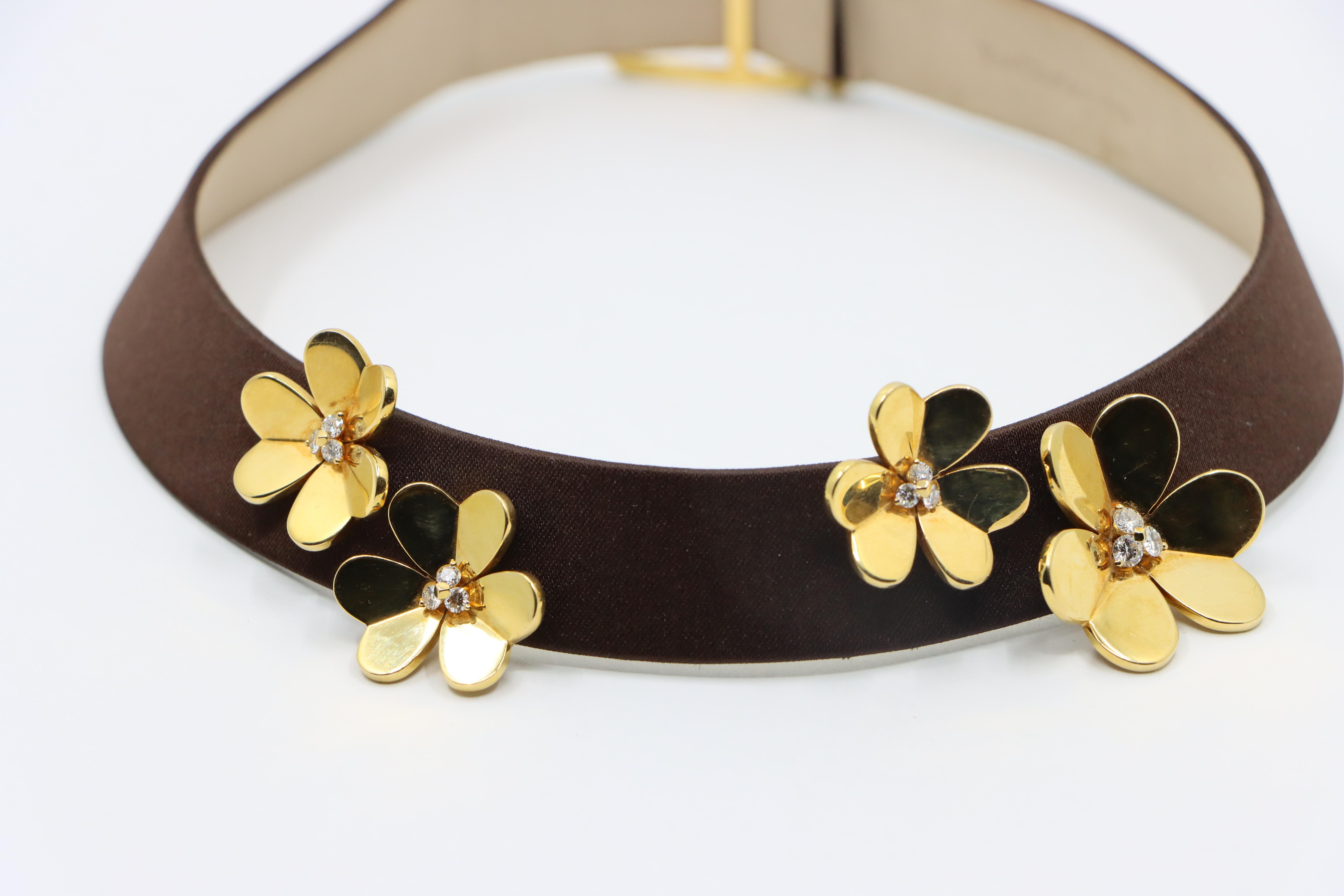 Van Cleef & Arpels 18K Gold Diamonds Frivole Silk Choker 2