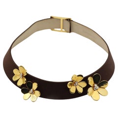 Van Cleef & Arpels 18K Gold Diamonds Frivole Silk Choker