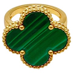 Van Cleef & Arpels 18k Gold Malachite Magic Alhambra Ring