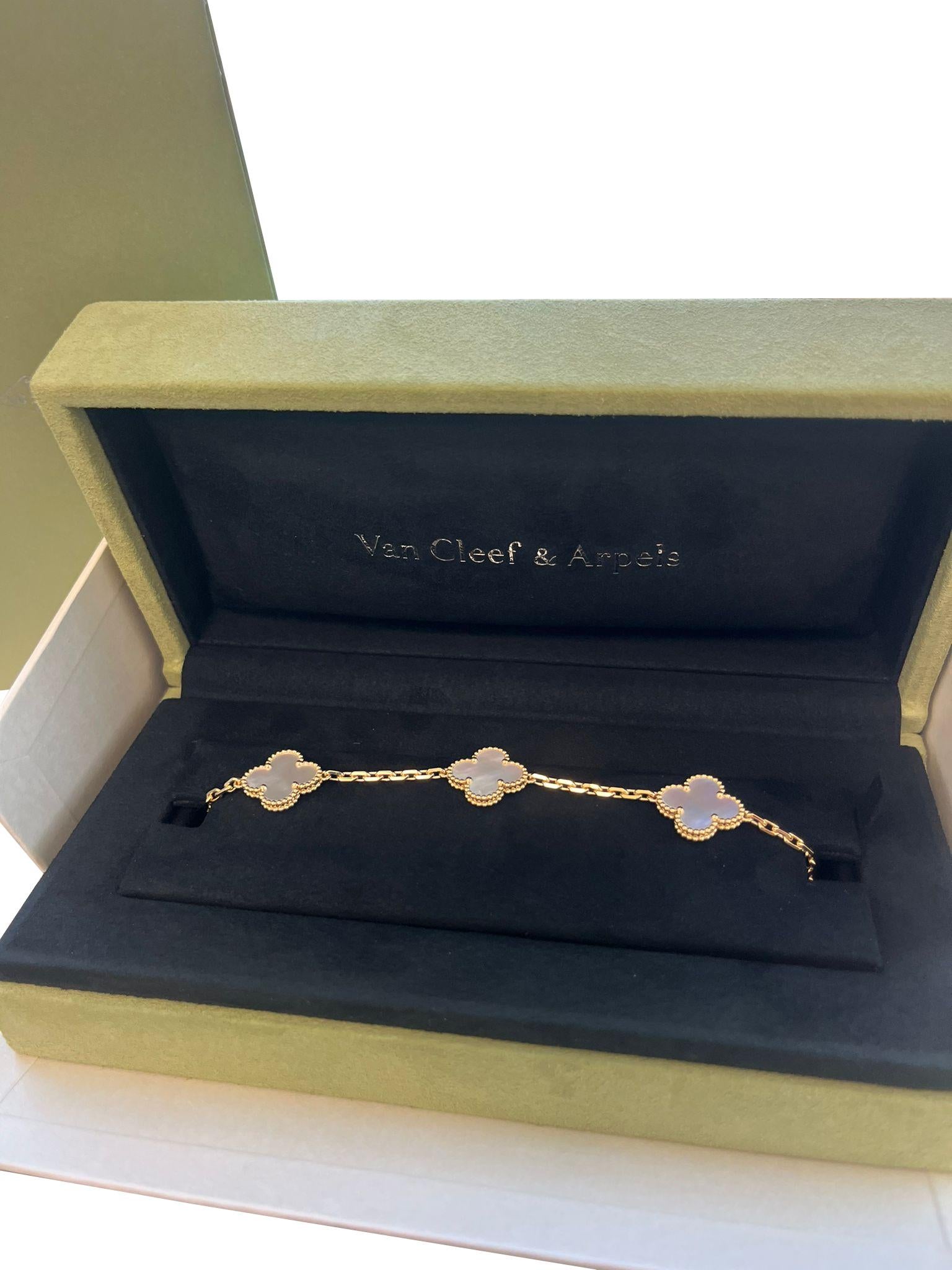  Van Cleef & Arpels Bracelet Alhambra vintage en or 18 carats avec 5 motifs Pour femmes 