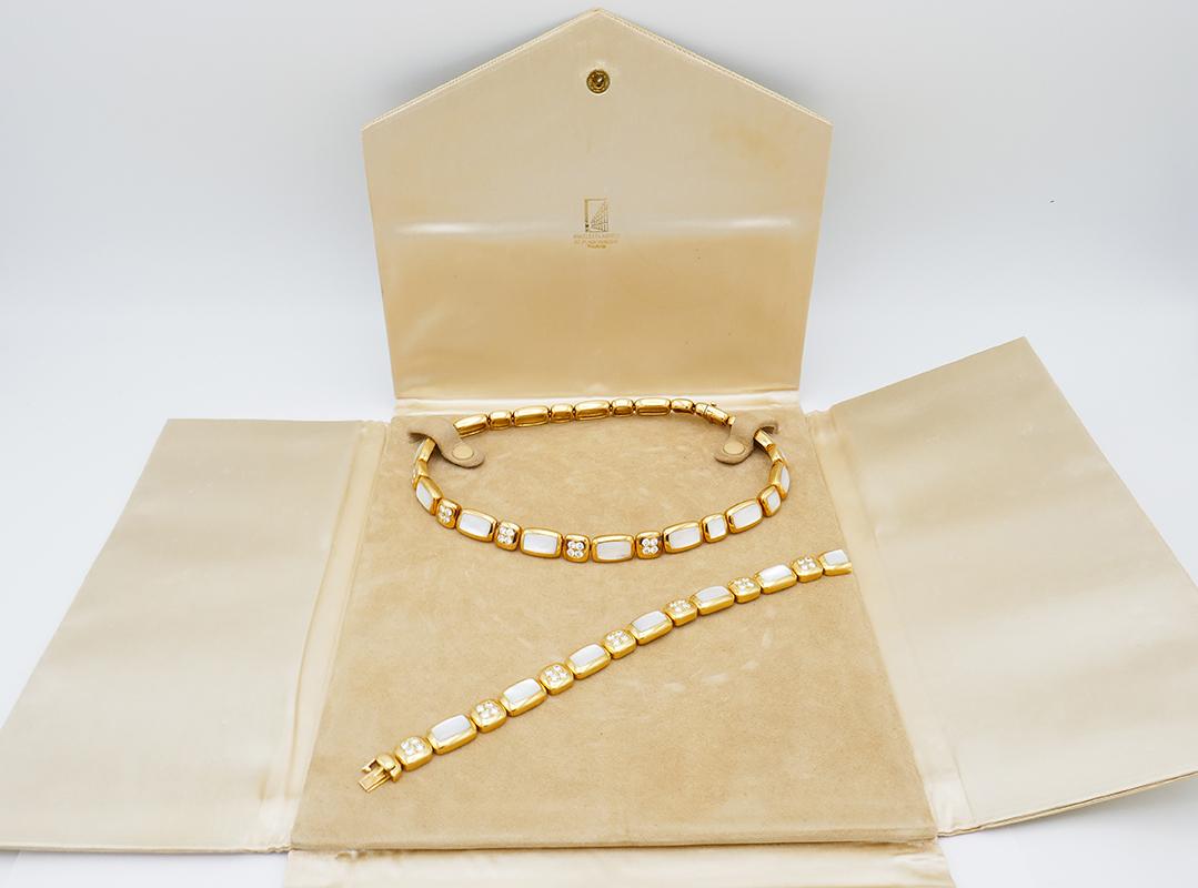 Van Cleef & Arpels 18 Karat Gold Halskette und Armband-Set Vintage (Rundschliff) im Angebot