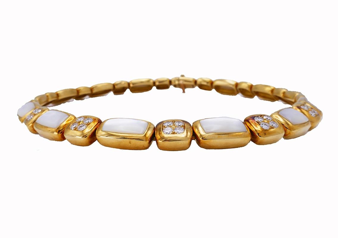 Van Cleef & Arpels 18k Gold Necklace and Bracelet Set Vintage In Good Condition For Sale In Beverly Hills, CA