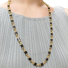 Van Cleef & Arpels 18k Gold Onyx Kette Gliederhalskette