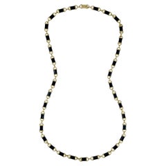 Van Cleef 
Arpels 18k Gold Onyx Chain Link Necklace
