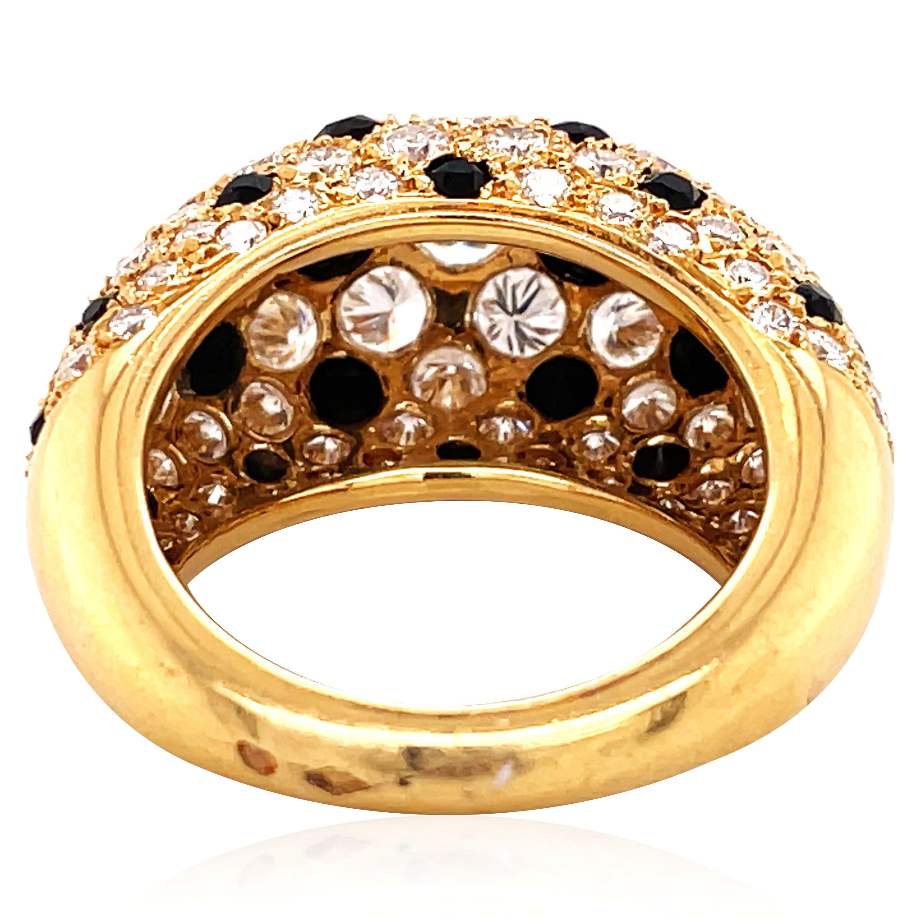 Van Cleef & Arpels, 18K Gold Onyx Diamant Ring im Zustand „Gut“ im Angebot in New York, NY