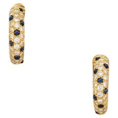 Van Cleef & Arpels 18K Gold Sapphire and Diamond Earrings