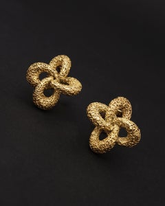 Van Cleef & Arpels, 18k Gold "Trefoil" Earrings, 1969, by André Vassort