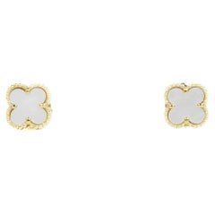 Van Cleef & Arpels 18K Mother of Pearl Sweet Alhambra Earrings