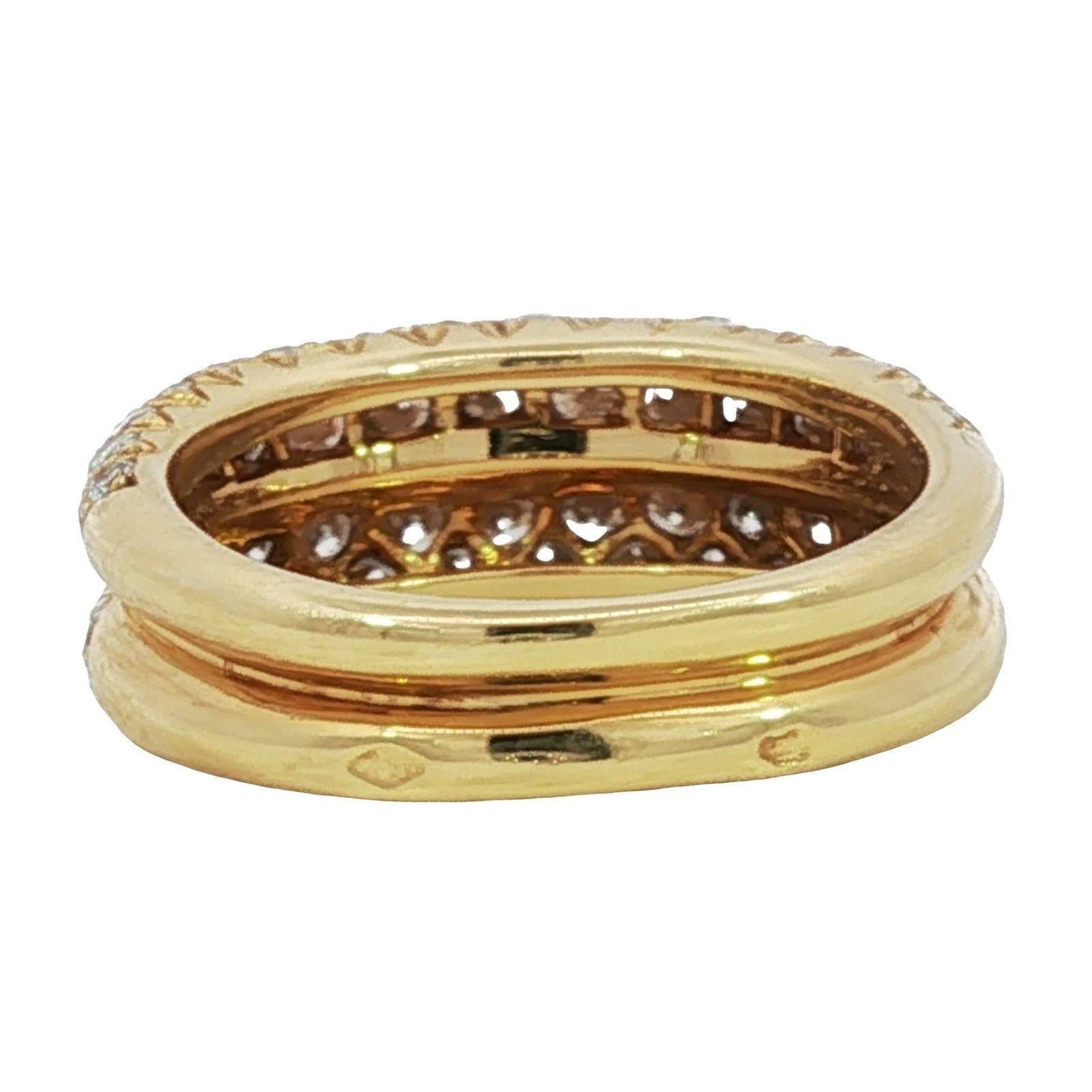 Anillo Pavé de Diamantes Van Cleef & Arpels 18K Oro Amarillo Francés ~1,55ctw en venta 6