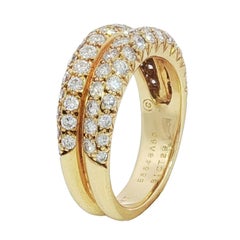 Van Cleef & Arpels 18K Pavé Diamond Ring French Yellow Gold ~1.55ctw