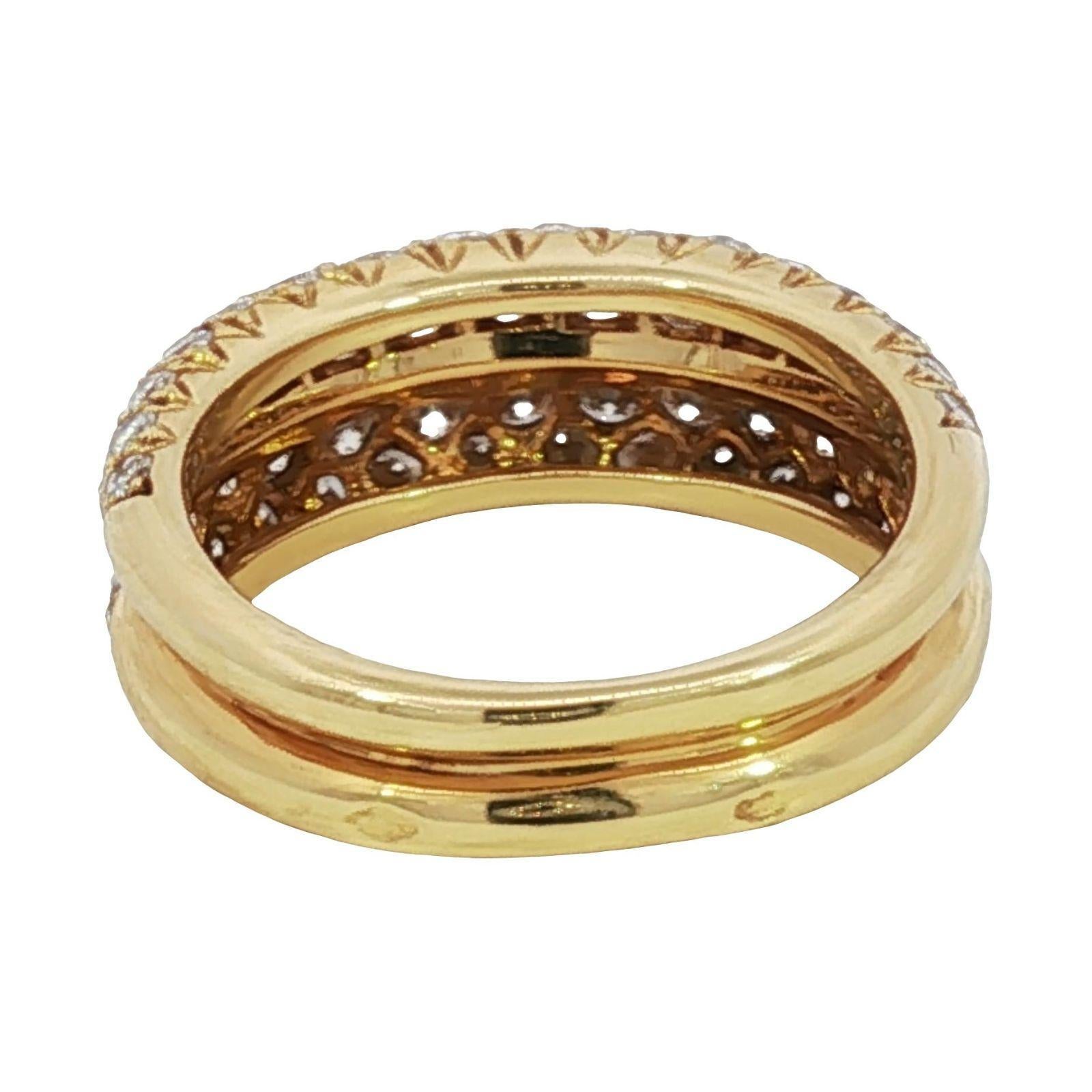 De las mujeres Anillo Pavé de Diamantes Van Cleef & Arpels 18K Oro Amarillo Francés ~1,55ctw en venta