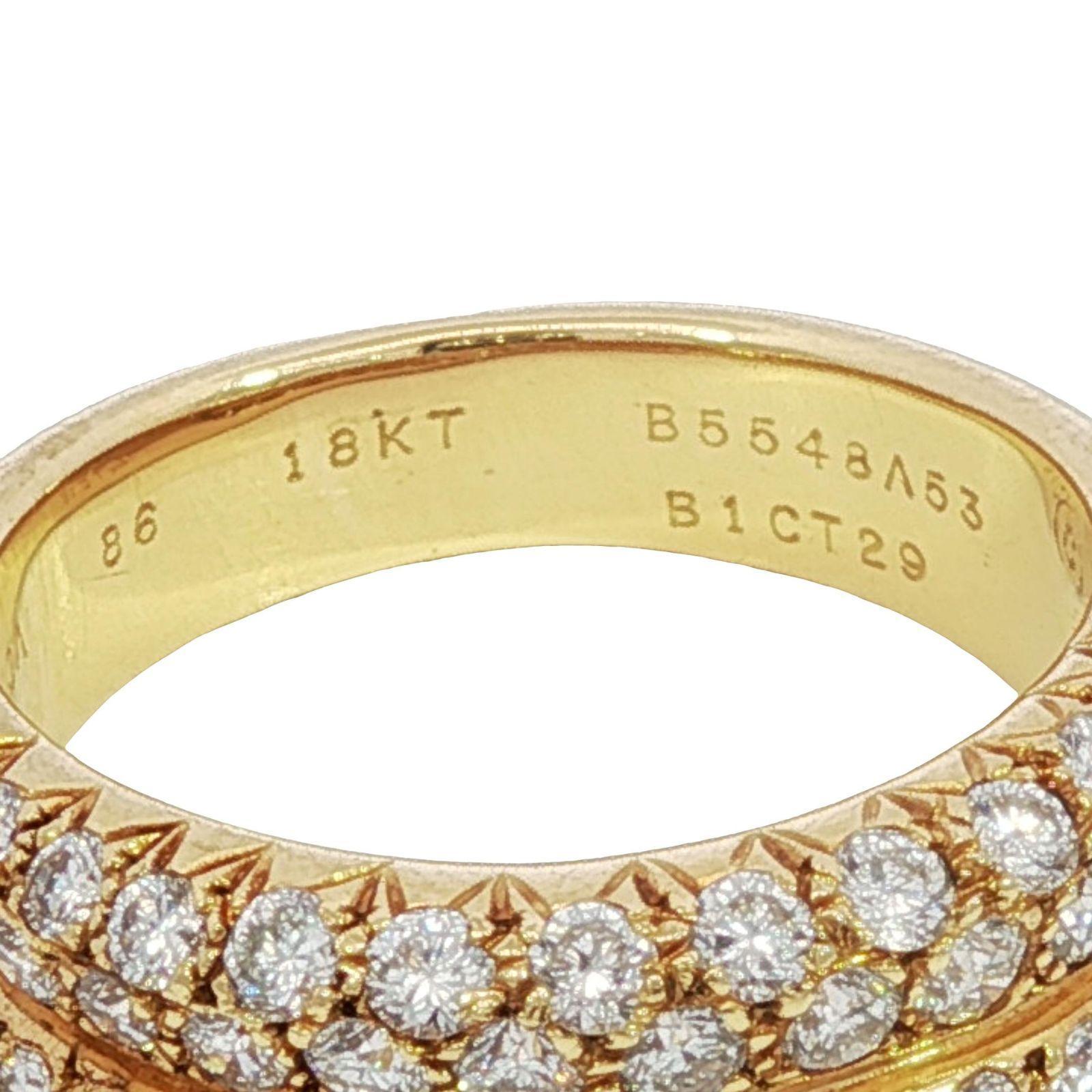Anillo Pavé de Diamantes Van Cleef & Arpels 18K Oro Amarillo Francés ~1,55ctw en venta 2