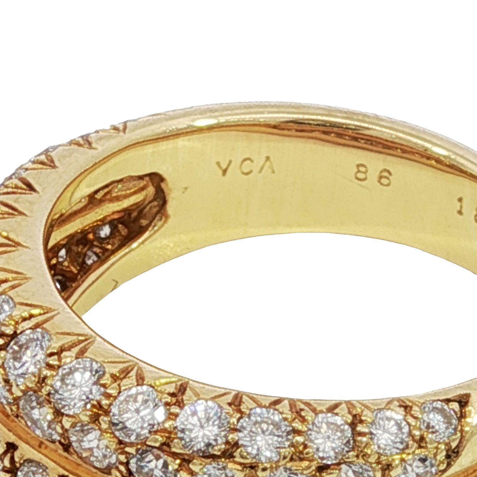 Anillo Pavé de Diamantes Van Cleef & Arpels 18K Oro Amarillo Francés ~1,55ctw en venta 3