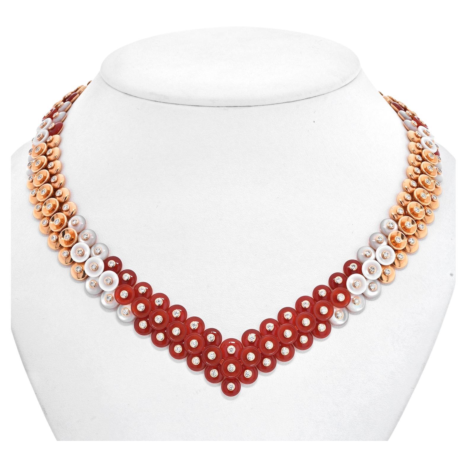 Van Cleef & Arpels 18K Rose Gold Bouton D'or Necklace