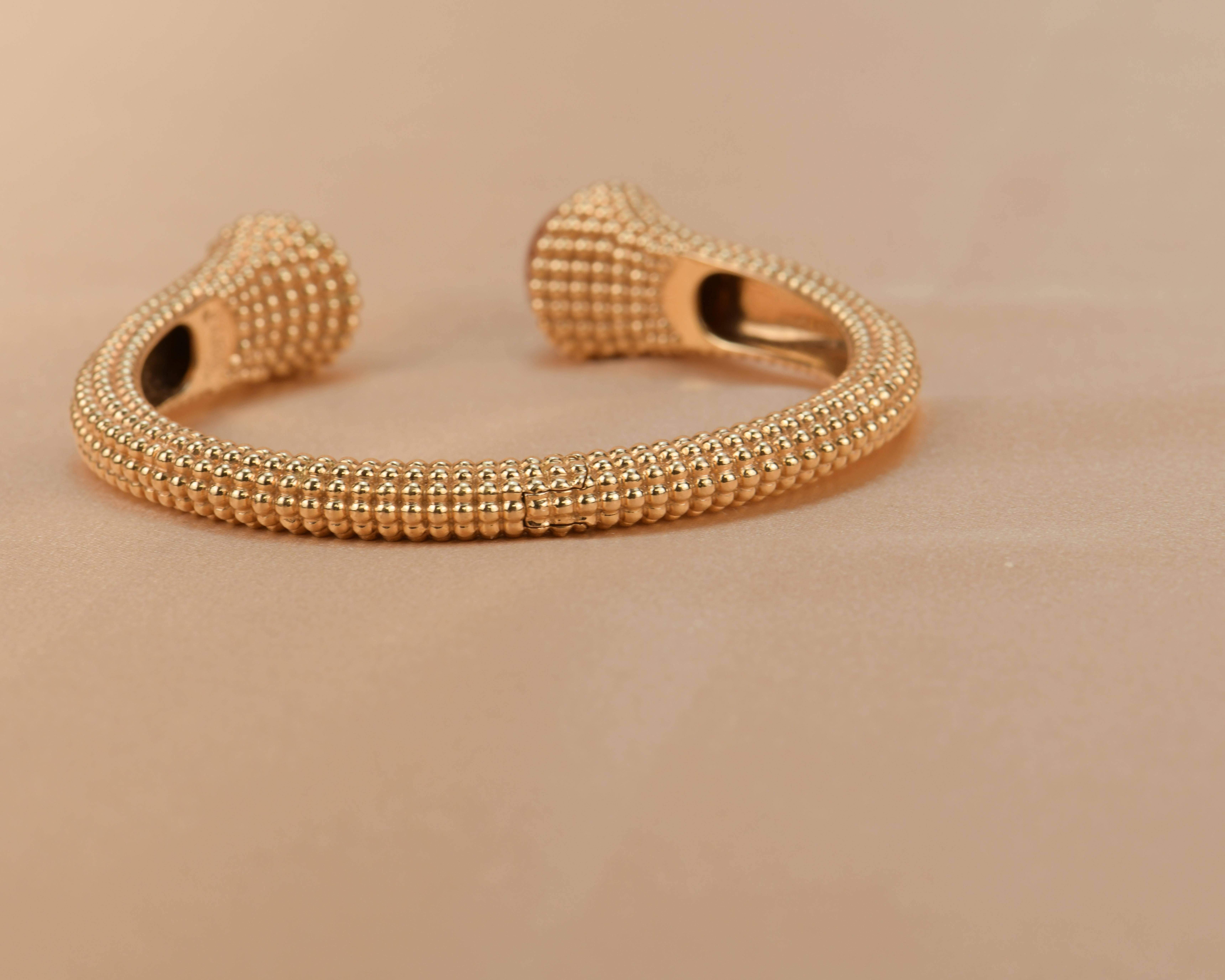 Van Cleef & Arpels 18K Rose Gold Carnelian and Diamond Perlée Couleurs Bracelet 3