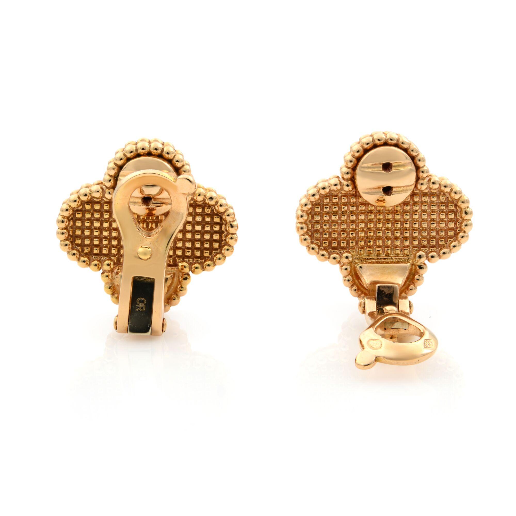 vca hammered gold earrings