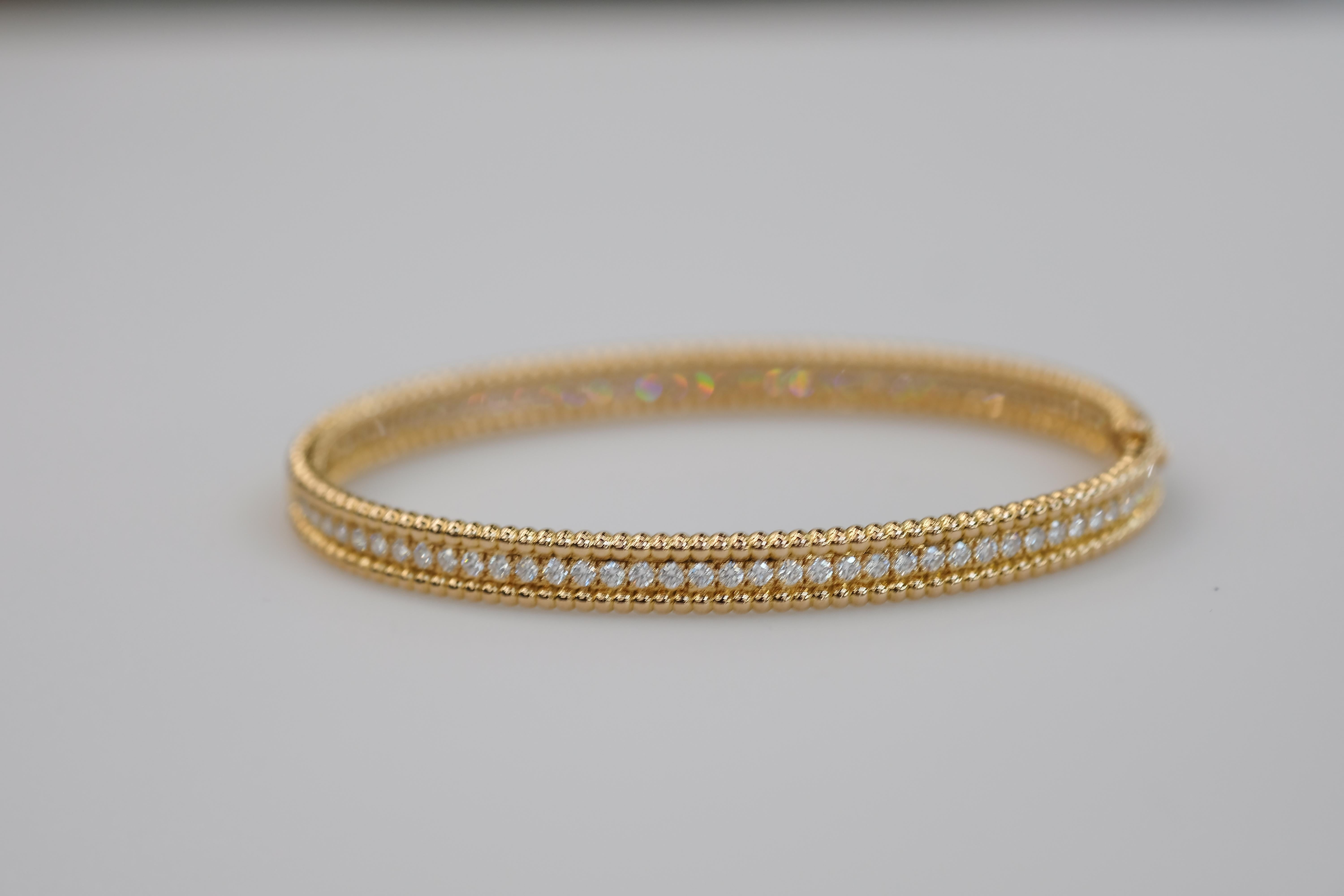 Van Cleef & Arpels Bracciale con diamanti perlée in oro rosa 18 carati, 1 fila, modello medio in vendita 1