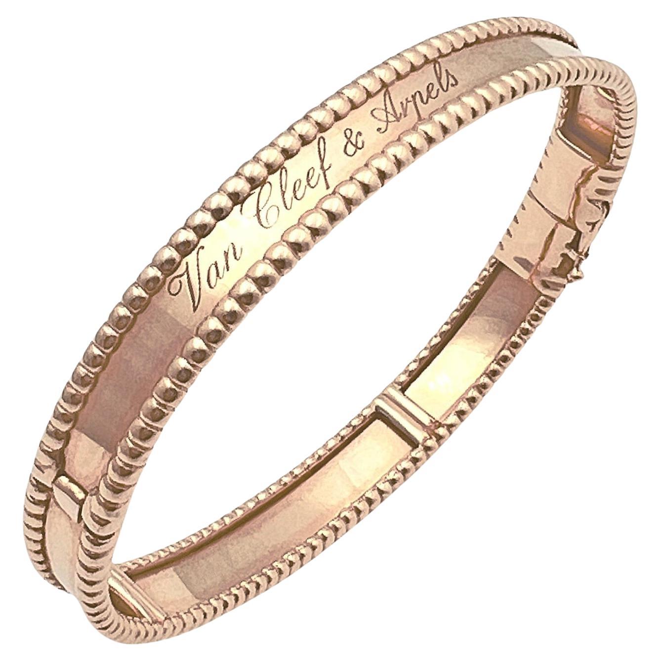 Van Cleef & Arpels 18k Rose Gold Perlée Signature Bracelet