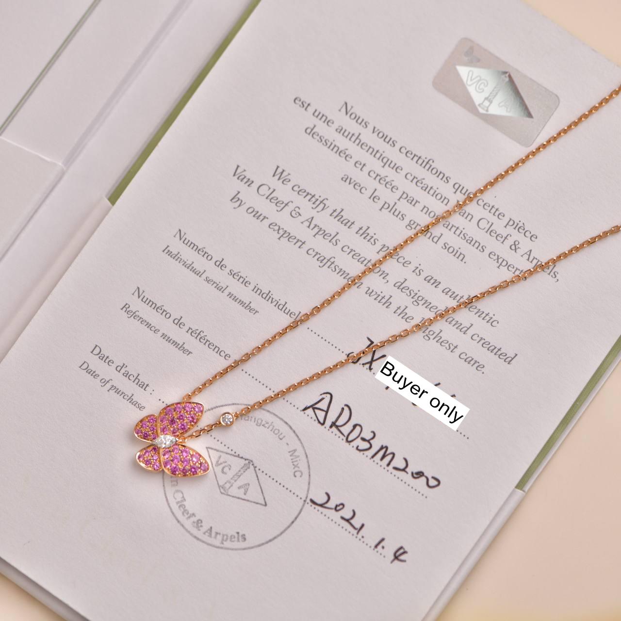 pink sapphire butterfly necklace