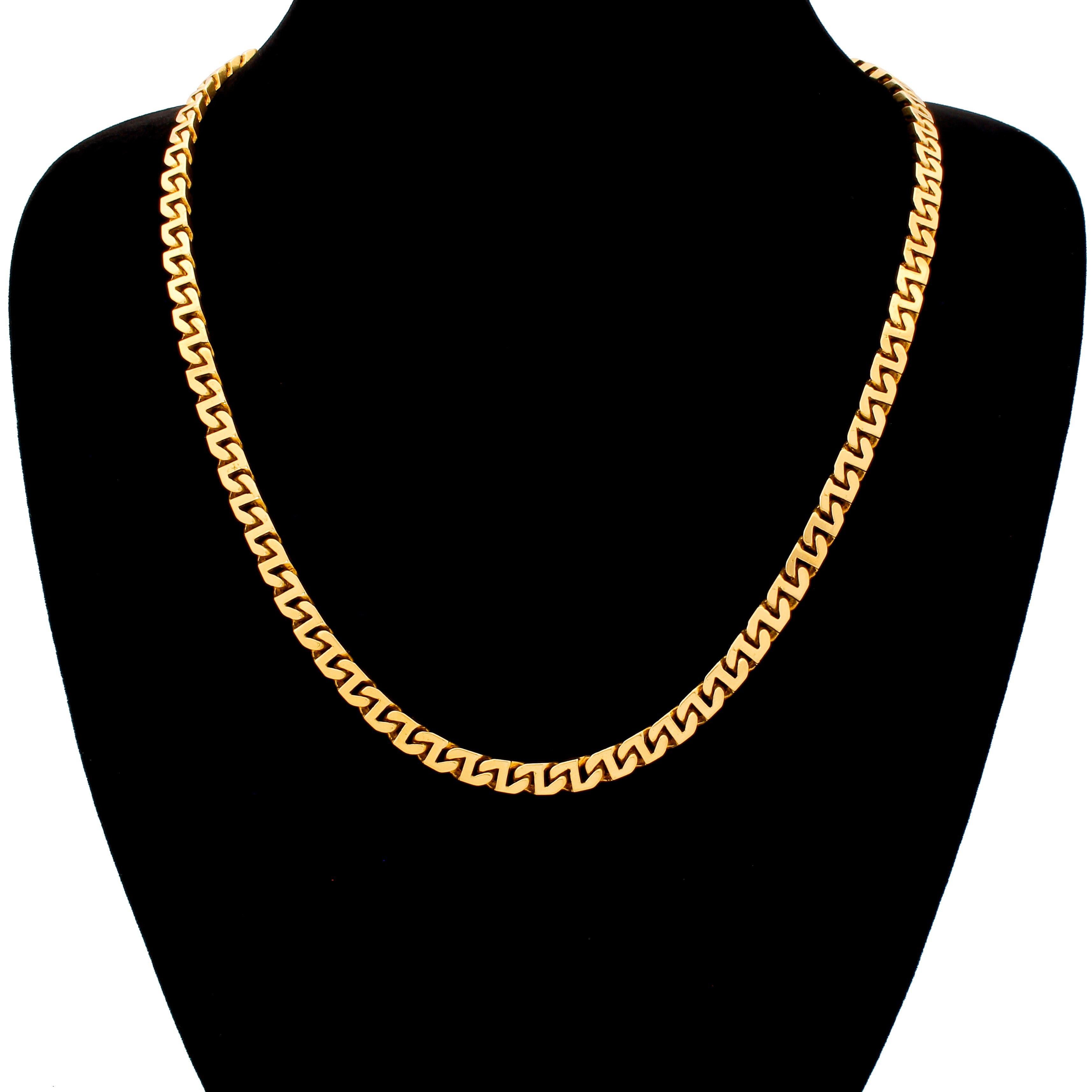Modern Van Cleef & Arpels 18 Karat Solid Gold Men's Anchor Link Necklace Chain 77.3Gr