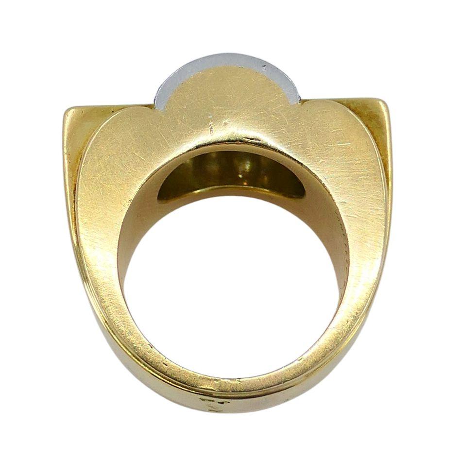 Van Cleef & Arpels, bague Tank rétro en or bicolore 18 carats avec diamants en vente 4