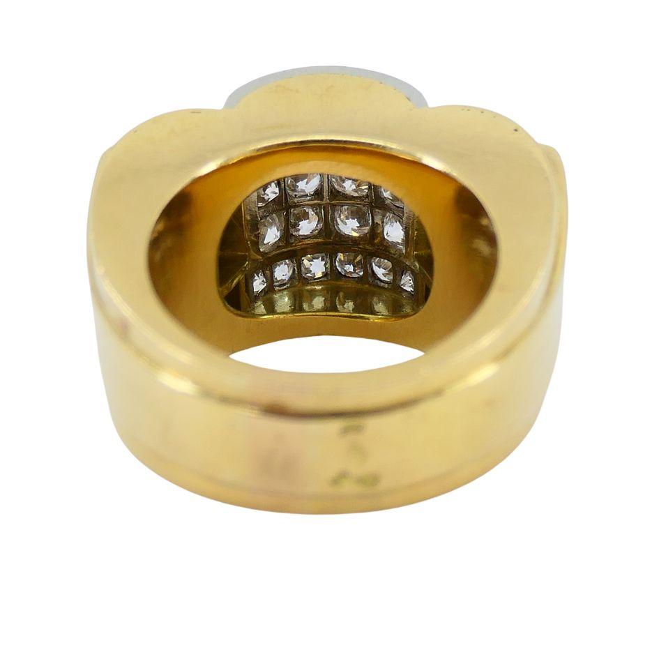 Van Cleef & Arpels, bague Tank rétro en or bicolore 18 carats avec diamants en vente 7